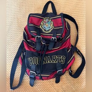 Hogwarts Harry Potter Black and Red Striped Backpack